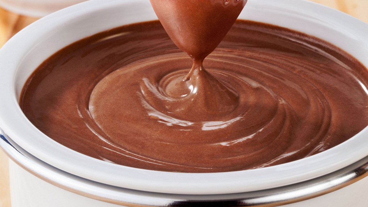 Fondue de chocolate proteico