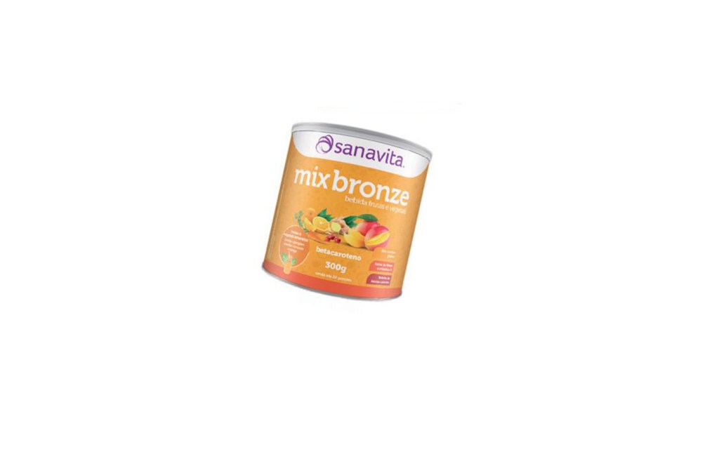 &Agrave; base de frutas e vegetais ricos em betacaroteno, o Mix Bronze Sanavita refor&ccedil;a as nossas defesas e prolonga o dourado da pele (300 g, R$ 64,90). Uma colher do p&oacute; tem s&oacute; 37 calorias e rende um copo da bebida. Pre&ccedil;os pesquisados em outubro de 2016.