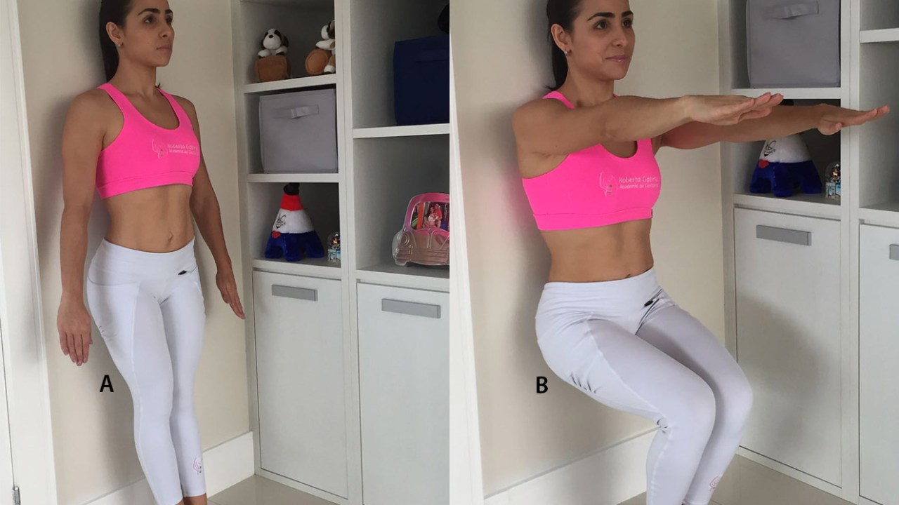 Agachamento na parede para endurecer o bumbum: passo a passo correto