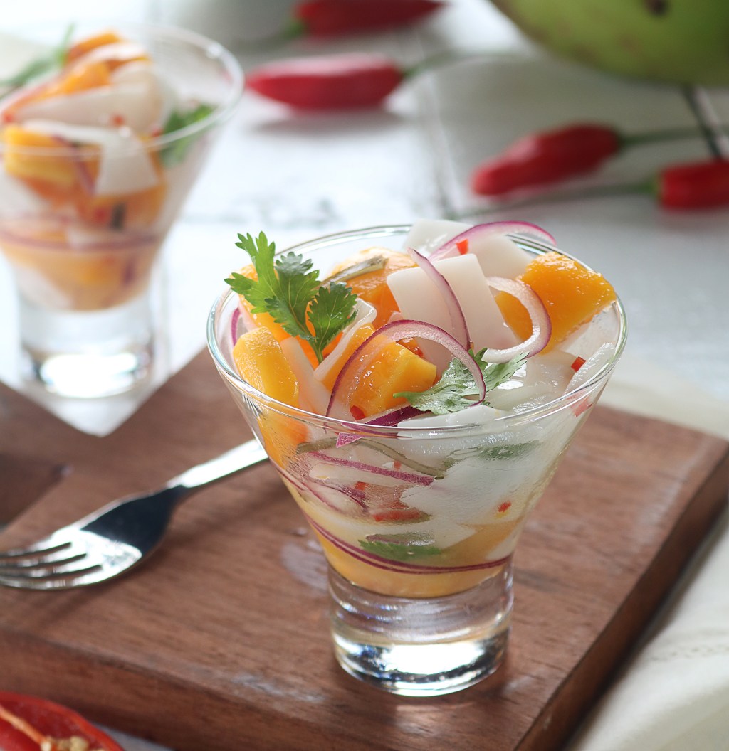 Ceviche de coco é uma entrada perfeita para o verão