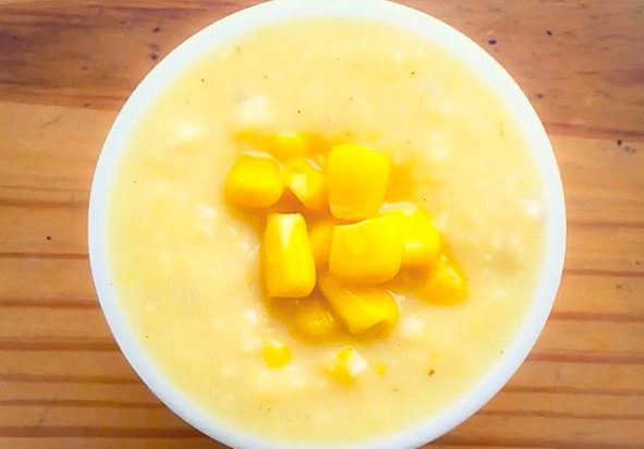 Creme de milho vegano e proteico