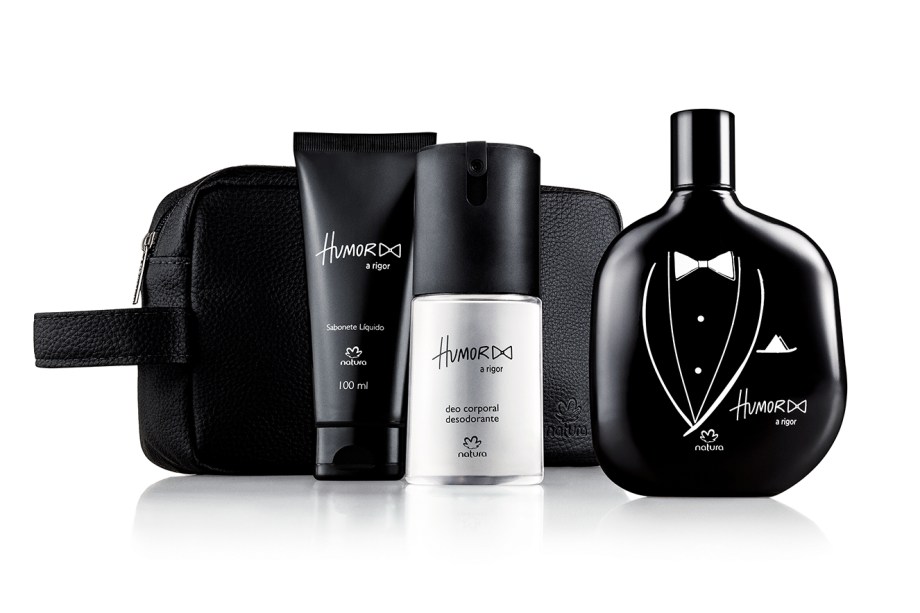 Kit Humor a Rigor Exclusivo, Natura, R$134,90 (<a href="https://www.natura.com.br" target="_blank" rel="noopener noreferrer">www.natura.com.br</a>)
