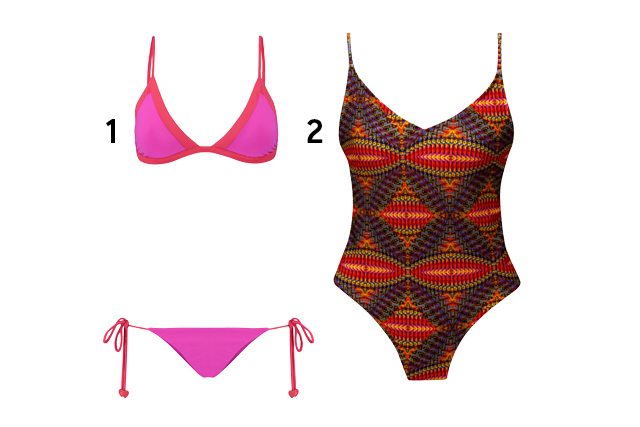 1. Biquíni, <a href="https://escbrand.com/" target="_blank" rel="noopener">ESC</a>, R$ 248; 2. Maiô, <a href="https://www.blih.com.br" target="_blank" rel="noopener">BLIH!</a>, R$ 110 (preços pesquisados em outubro de 2017). 1. Biquíni, <a href="https://escbrand.com/" target="_blank" rel="noopener">ESC</a>, R$ 248; 2. Maiô, <a href="https://www.blih.com.br" target="_blank" rel="noopener">BLIH!</a>, R$ 110 (preços pesquisados em outubro de 2017).