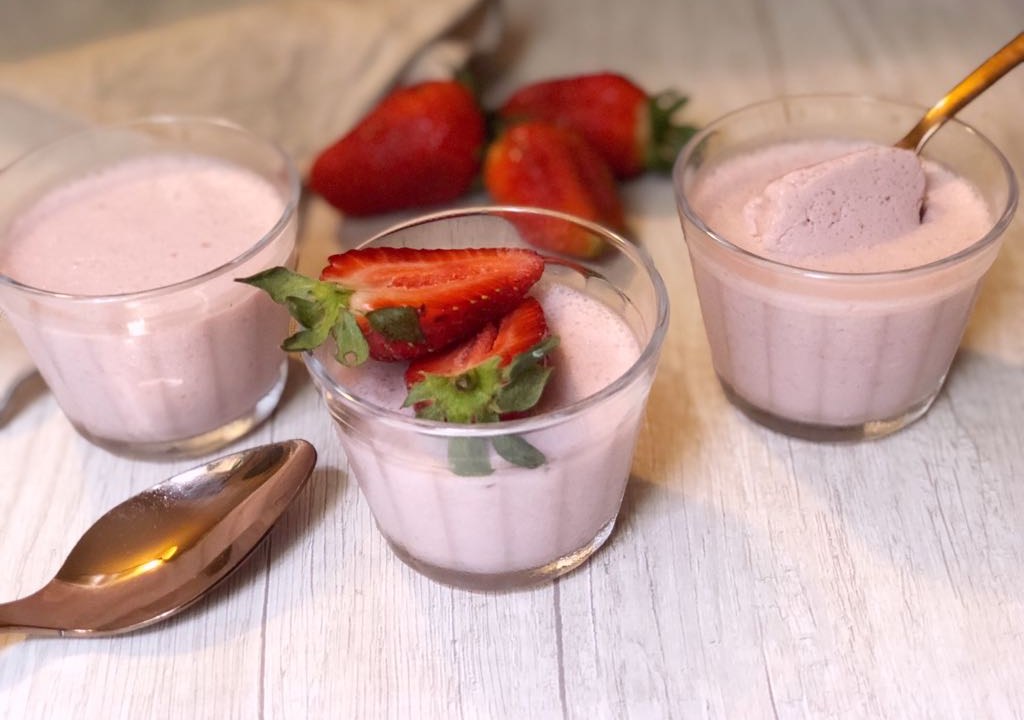 Gelatina proteica de morango