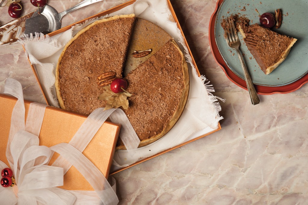 Torta de chocolate para uma ceia de Natal gostosa e saudável