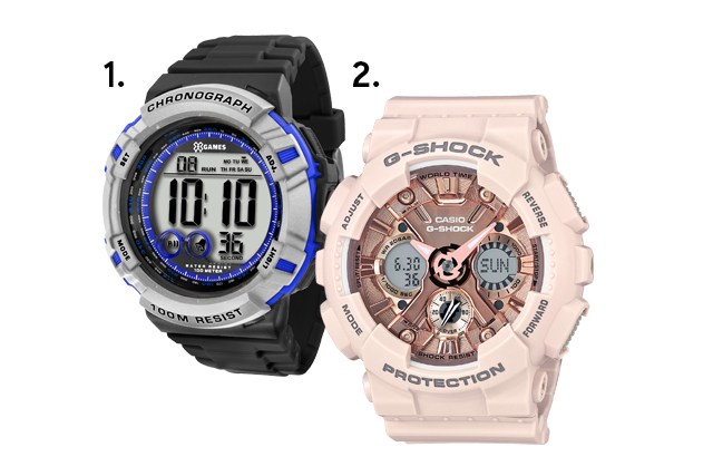 1. Rel&oacute;gio, <a href="https://www.orientnet.com.br/xgames/" target="_blank" rel="noopener">X-Games</a>, R$ 159; 2. Rel&oacute;gio, <a href="https://www.casio-intl.com/br/pt/" target="_blank" rel="noopener">Casio</a>, R$ 799 (pre&ccedil;os pesquisados em novembro de 2017)&nbsp;