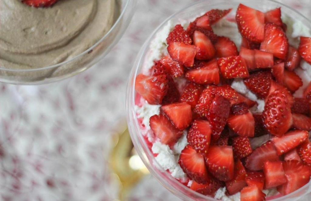 Mousse de chocolate branco vegana