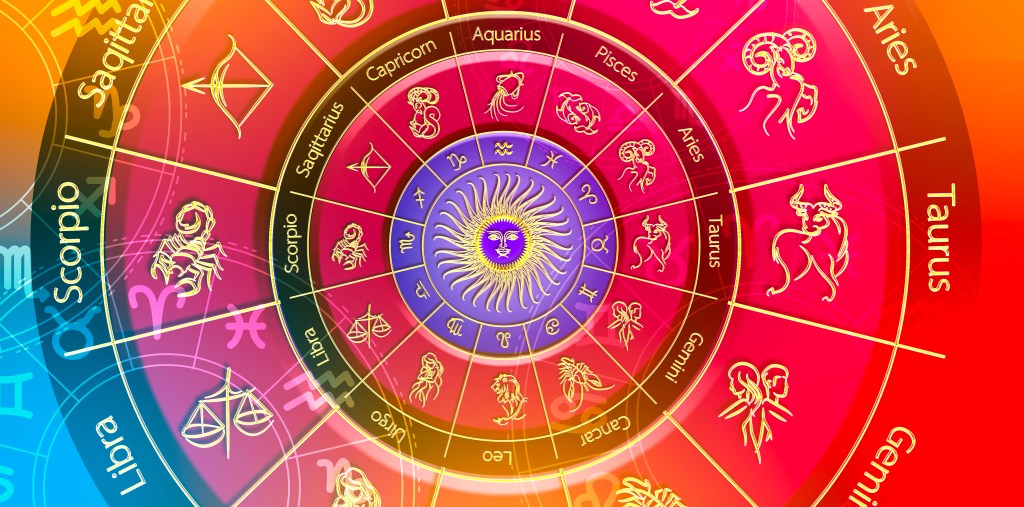 Zodiac signs and astrology with constellations, concepts, predictions, horoscopes, beliefs