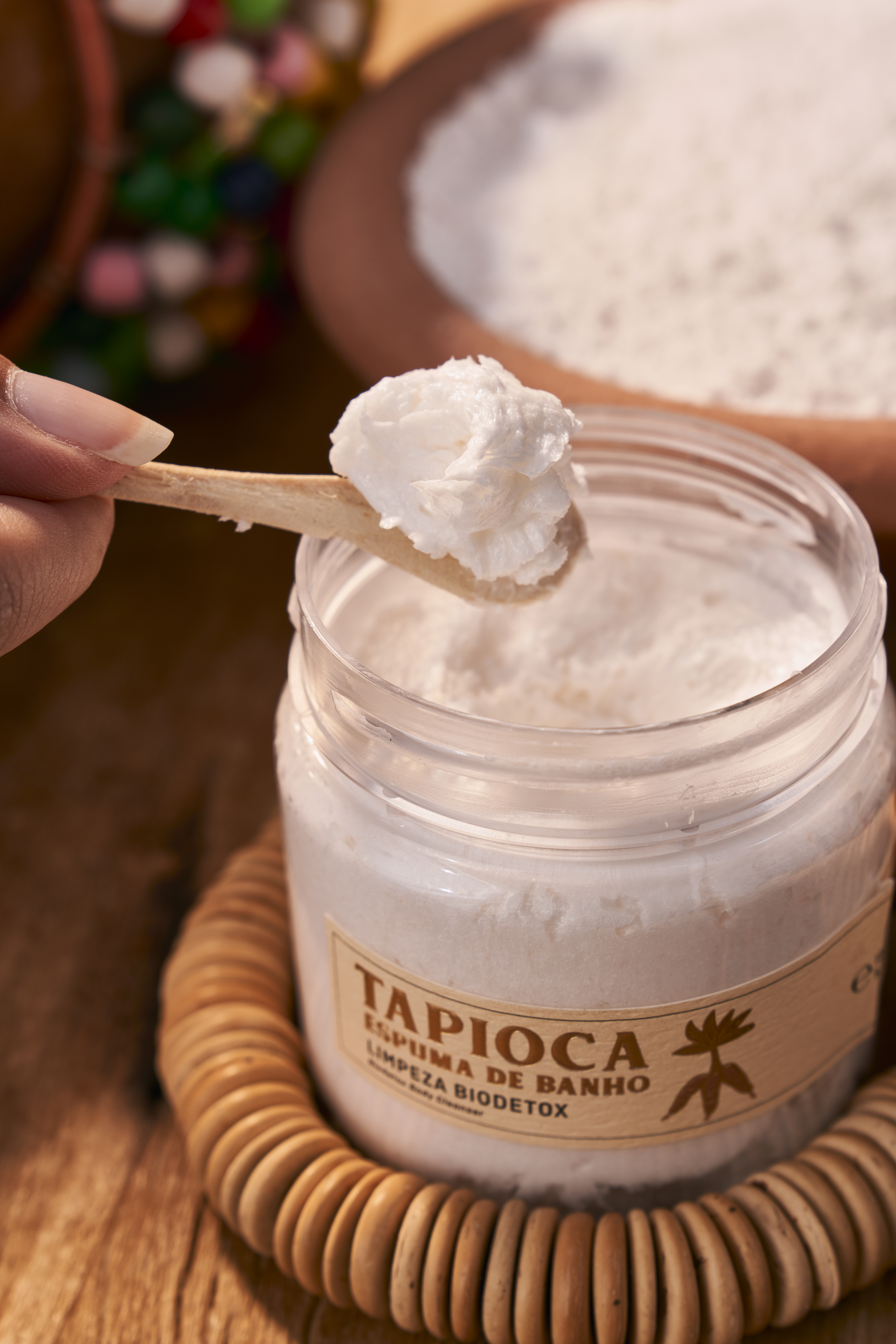 Tapioca espuma de banho: limpeza com hidrata&ccedil;&atilde;o, sem muita espuma