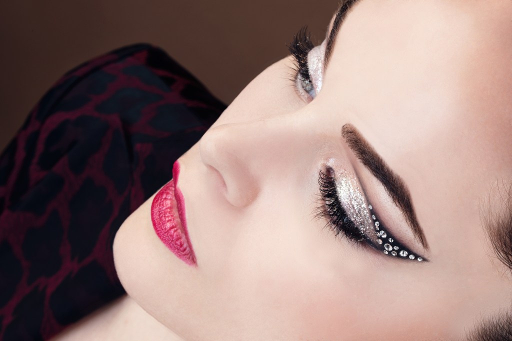 Close-up of a silver make-up -