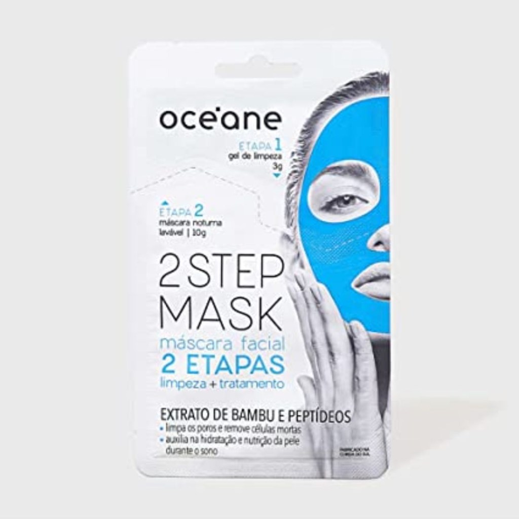 Máscara Facial 2 Etapas de Bambu e Peptídeos Noturna Oceane