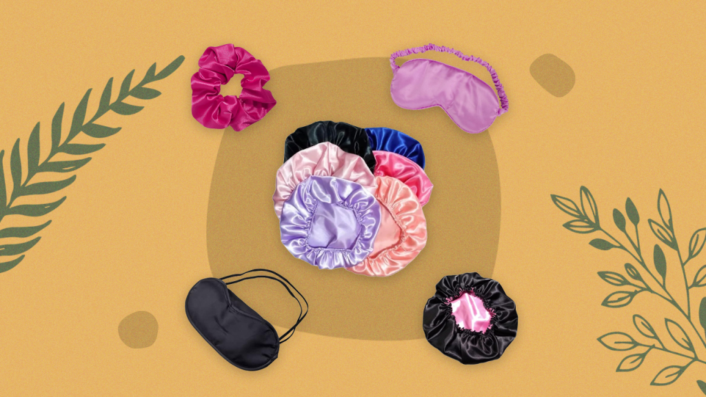 Acessórios de cetim para cabelos brilhantes e pele saudável