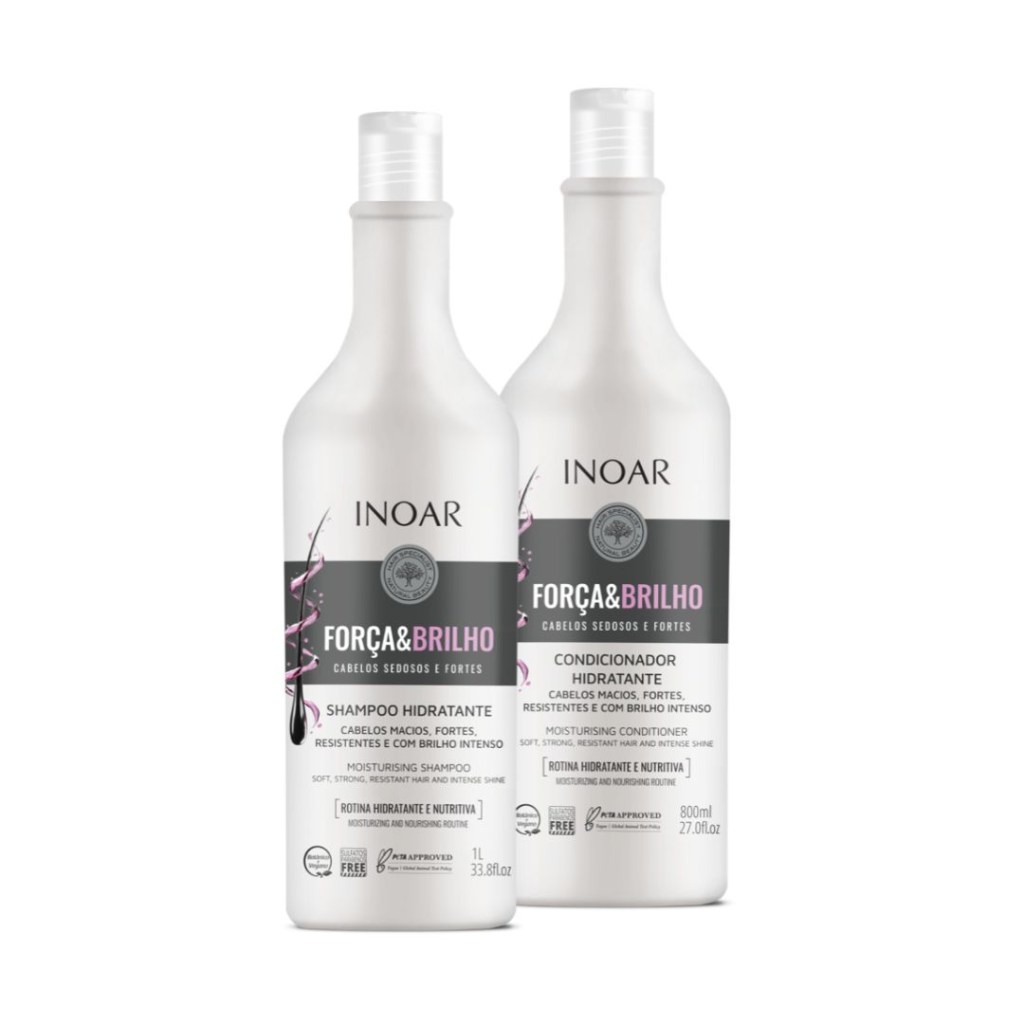 inoar força e brilho Kit Sbampoo e Condicionador Força e Brilho