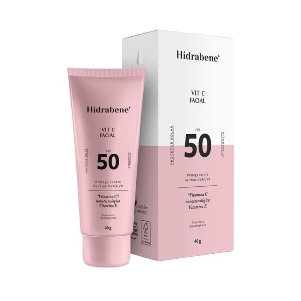 hidrabene protetor vit c facial Protetor Solar Facial com Vitamina C FPS 50