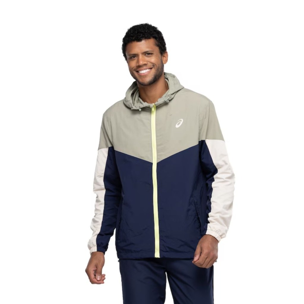 agasalho asics Jaqueta Masculina com Capuz Recortes