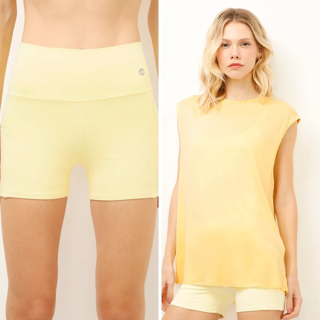 cea live looks amarelo manteiga para treino