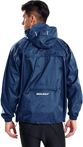 BALEAF Jaqueta de chuva masculina leve para corrida, caminhada, impermeável, com capuz, blusão, casaco com capuz embalável