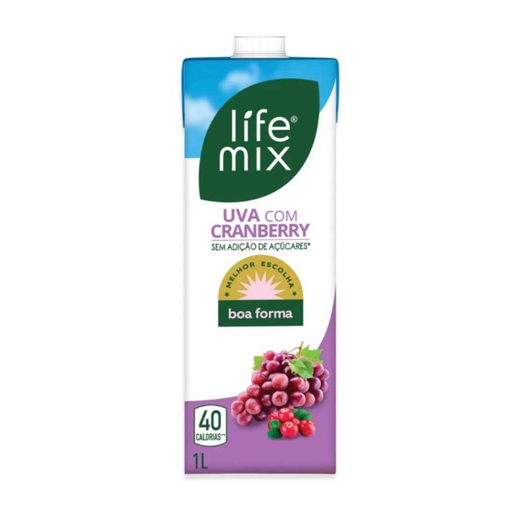 Suco de Uva com Cranberry Life Mix e Boa Forma