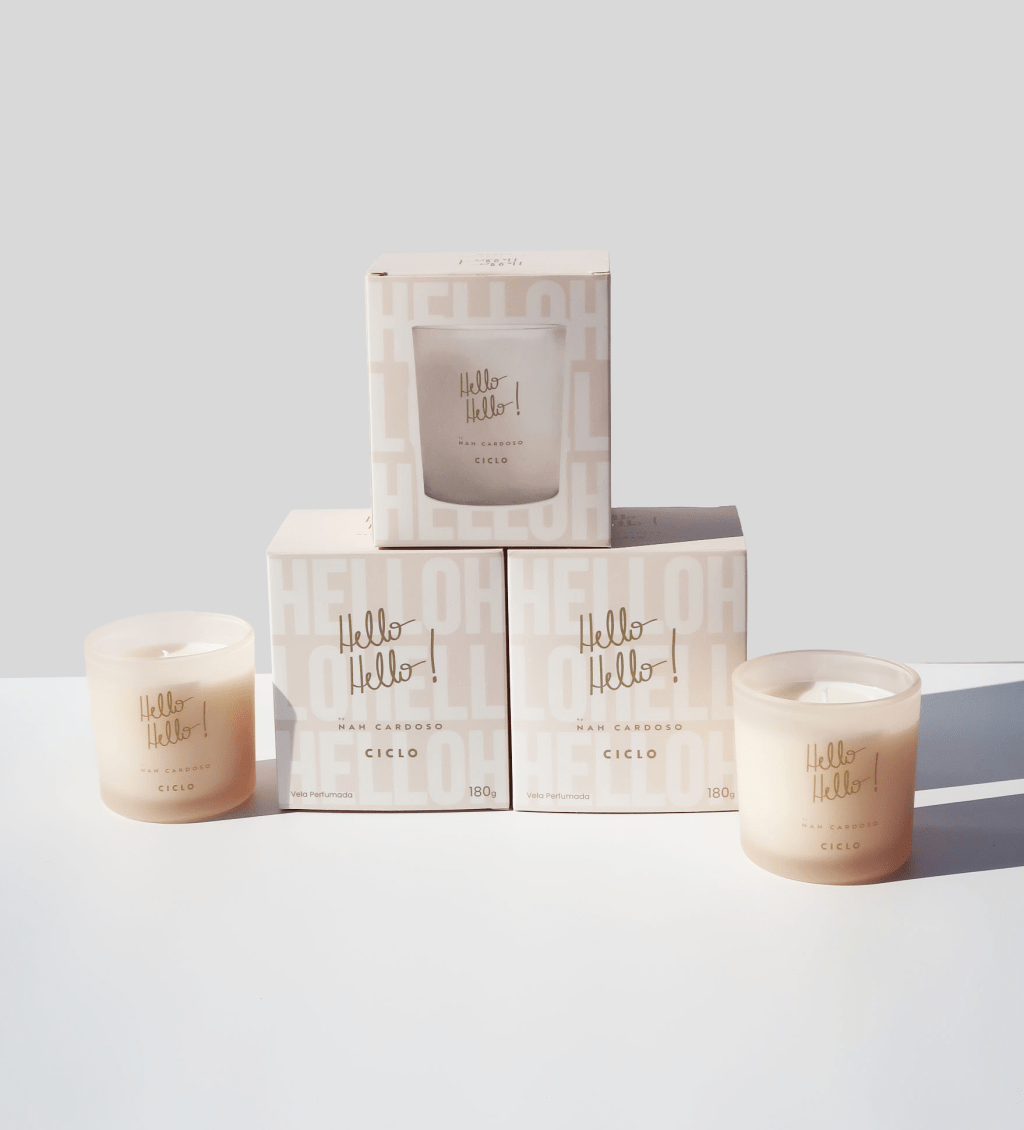 vela aromatizada hello hello ciclo cosméticos