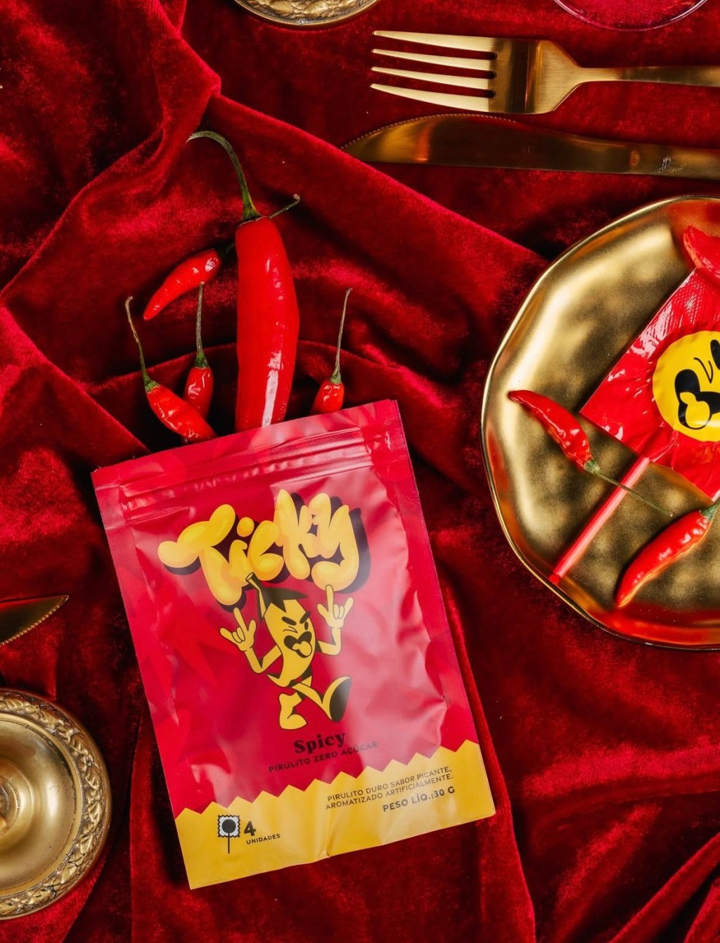 Pirulito Zero A&ccedil;&uacute;car - Sabor Spicy